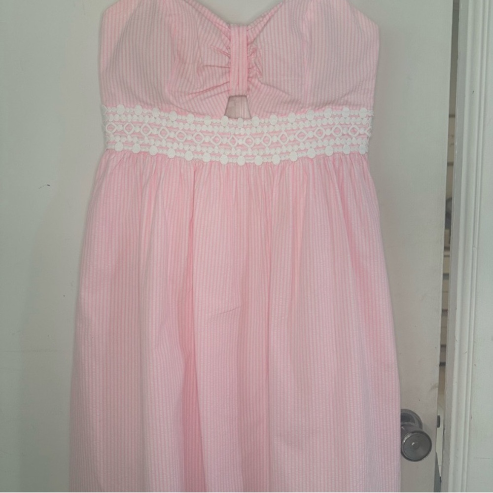 Lilly Pulitzer Pink and White Striped Midi Dress - Picture 3 of 6